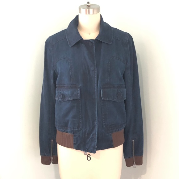 🌟HOST PICK🌟 Club Monaco Denim Bomber Jacket - Picture 3 of 10